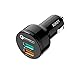 Quick Charge 2.0 AUKEY Car Charger with Dual Ports for Samsung Galaxy Note8/S8/S8+, LG G5/V20 and More | Qualcomm Certified