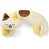 Furvana U-Shaped Cat Plush Pillow, Cute Plushies, 20" - Ultrasoft Cat Stuffed Animal, Birtday Gift (Bicolor)