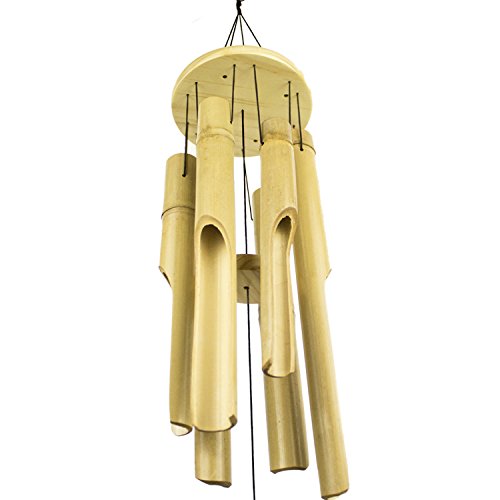 DateDirect Bamboo Wind Chimes Outdoor, Wooden Wind Chime 32” Amazing Grace Wind Chimes for Garden, Yark,Patio and Home Décor with S Hook (32" Natural Bamboo) - Thumbnail 5