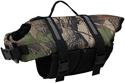 Dog Life Jacket, colorofthewind Camouflage Pet Floatation Safety Swimming Vest with Rescue Handle