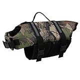 colorofthewind Pet Dog Life Jackets Swimming Float Coat Preserver Life Vest Coat Adjustable Buoyancy Aid,XL,Camo