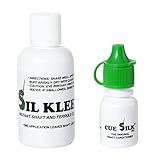Cue Silk Bundle of 2 items: Sil Kleen Pool Cue Shaft and Ferrule Cleaner 1 oz Bottle & Cue Silk Pool Cue Shaft Conditioner ¼ oz Bottle