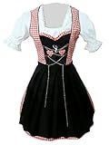 Dirndl World Womens Di04,3 Piece Mini Dirndl Dress, Blouse, Apron, Sizes 4-22