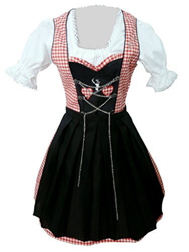 Dirndl World Womens Di04, German Bavarian 3 Piece Mini Dirndl Dress for Oktoberfest, Blouse, Apron, Size 6 - Thumbnail 4