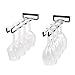 Wallniture Wine Glass Holder Stemware Rack Wall Mountable Heavy Duty Thick Wrought Iron Black 15 Inch Set of 2