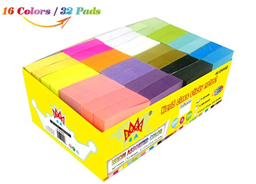 4A Sticky Notes,1 3/8 x 1 7/8 Inches,Small Size,The Adhesive On Long Side,Neon Assorted,Self-Stick Notes,16 Colors,100 Sheets/Pad,32 Pads/Pack,4A 354832