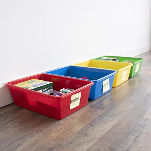 Humble Crew Large, Primary Plastic Storage Bins, Set of 4, Colors