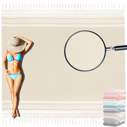 Riesiges türkisches Strandtuch, Boho-Strandtuch, Überwurf, Decke, widerstandsfähig, sandfrei, schnell trocknend, leicht, sandfrei, Wolke, Hawaii, Flit