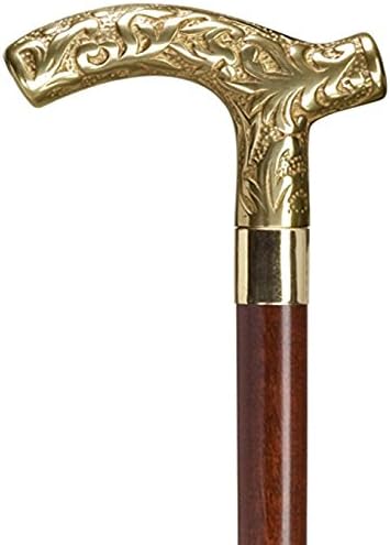 Men Derby Cane Walnut Maple, Solid Brass Handle -Affordable Gift! Item