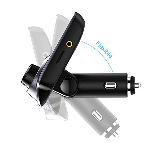 Nurbijar Bluetooth FM Transmitter AUX Radio Adapter Wireless Hands Free Car Kit Music MP3 Player with USB Charger TF Card Slot