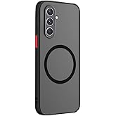 Doowear Galaxy A25 5G Case Magnetic [Compatible with Magsafe] Wireless Anti-Scratch Shockproof Matte Clear Camera Lens Protector Slim Thin Phone Cover Case for Samsung Galaxy A25 5G 6.5"-Black