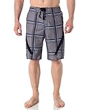 Men's Plaid Microfiber Hybrid Board Shorts