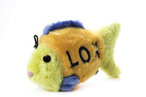 Copa Judaica Chewish Treat 7.5 by 2.75 by 4.5-Inch Lox Fish Squeaker Plush Dog Toy, Large, Multicolor
