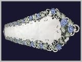Victorian Blue Rose Mantel Cover, Table Runner 12