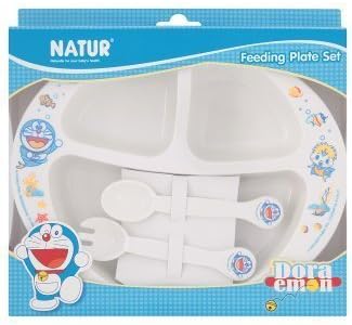 Natur Doraemon Feeding Plate Set For Baby 1 Set by BB MARKET