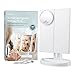 Jerrybox Trifold LED Makeup Mirror with Touch Screen, Natural LED Vanity Mirror, 180° Adjustable, Illuminating Folding Cosmetic Mirror (Free 5X Magnification Mirror)
