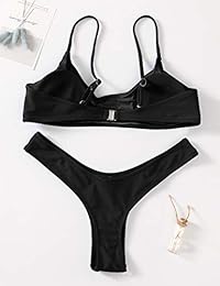 Trajes de baño para dama, 2 piezas, parte superior brasileña, tanga, bikini, traje de baño de talle alto para dama
