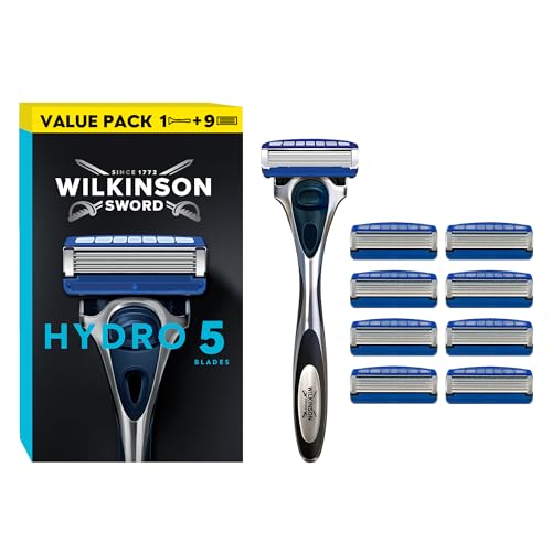 Hydro 5 manche de rasoir pour homme, 9 recharges de lames