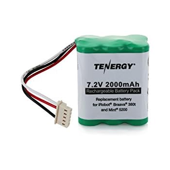 Tenergy 7.2V 2000mAh Replacement Battery for iRobot Braava 380t & Mint 5200