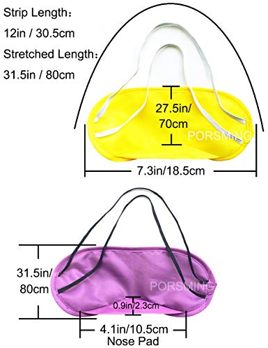 Eye Mask Sleep Masks PorsMing Sleeping Mask Blindfold Eye Cover Team Building Games Party with Nose Pad and Adjustable Strap for Women Men Kids 4 Layers Colors Pack of 36 - Thumbnail 2