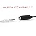 USB C to 3.5mm Headphone Jack Cable Adapter 2-Pack, AKwor Type C 3.1 Male to 3.5mm Female Stereo Audio Headphone Connector only for Motorola Moto Z, LeEco Le 2/Max 2, Not Fit for HTC (Black)