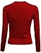 Doublju Womens Long Sleeve V-Neck Cardigan Button Front Crop Cardigan (S - 3XL)