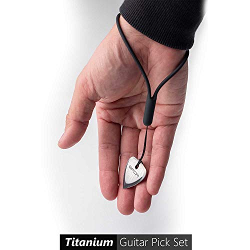 GPCA Guitar Pick Titanium Edition Set - Plus easy carry wrist/guitar band with gift box