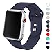 Yimzen Soft Silicone Sport iWatch Band Strap for Apple Watch Series 3 2 1 Sport & Edition 38mm S/M Midnight Blue