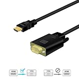 HDMI to VGA Adapter Cable 6Ft, HDMI Male to VGA Male Video Converter Cord Up to 1080P for Laptop, PC, TV Box, Nintendo Switch