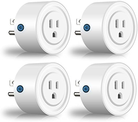 Smart Plugs, Wi-Fi Smart Outlets Mini Sockets with Timing Function No Hub Required Control Your Devices from Anywhere Work with Amazon Alexa and Google Home 4 Packs Esicoo