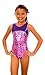 TumbleWear Girl's Makenna Pink Party Time Leotard (Child 10-12, Pink)