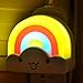LED Baby Night Light, OxyLED Kids Bedside Night Lamp Rainbow Toddler Nightlight with Voice Light Sensor - Plug in Wall Light Lamp (1-Pack)