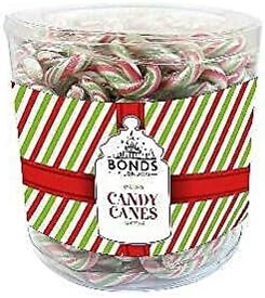 Bonds of London Mini Christmas Peppermint Candy Canes, Red, White & Green, 1.25 kg, 1.25 kg (Pack of 1)
