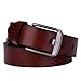 Vbiger Mens Smooth Genuine Leather Belt with Detachable Buckle