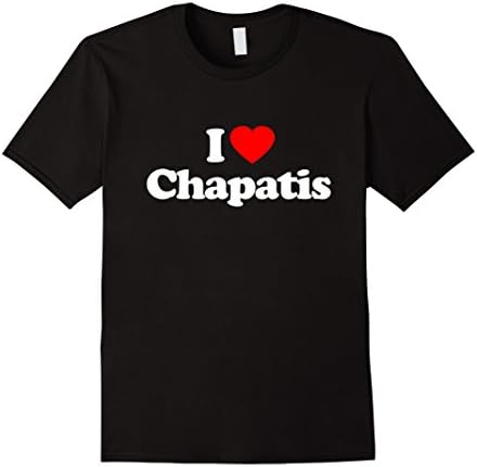 Mens Love Chapatis Heart Funny T-Shirt Large Black