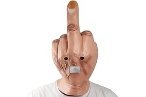 Kuberas Middle Finger Mask Adults Creepy Realistic Middle Finger Halloween Costume Mask Full Head Latex Mask Cosplay Party Props for Adults