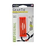 Nite Ize GT3-4PK-31 Original Gear Rubber Twist Tie, 3" - 4-Pack, Bright Orange, 4