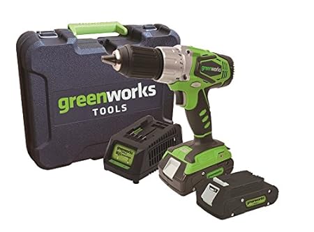 Greenworks Akkubohrschrauber im Koffer 24V inkl. 2 Akkus 2 Ah und Ladegerät