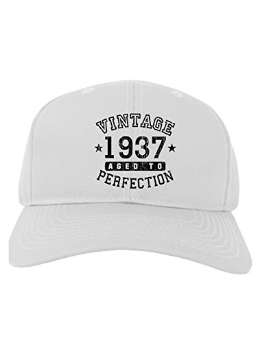 TooLoud 80th Birthday Vintage Birth Year 1937 Adult Baseball Cap Hat - White