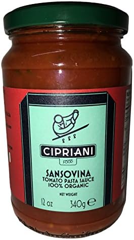 CIPRIANI FOOD USDA Certified Organic Sansovina Tomato Sauce with Basil 12 oz.(Pack of 2)