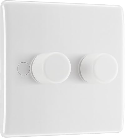 BG Electrical Intelligent Double Wall Dimmer Switch 200W Nexus 800 White