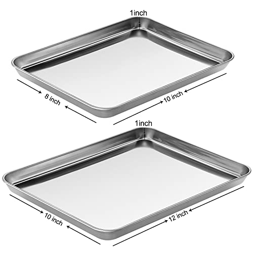 Baking Sheet Set of 2, Zacfton Stainless Steel Baking Pan Cookie Sheets