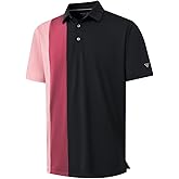 M MAELREG Mens Golf Polo Shirts Short Sleeve Dry Fit Casual Performance Moisture Wicking Color Block Polo Shirts for Men
