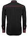 Coof and y Mens Long Sleeve Shirt Embroidery Slim Fit Casual Button Down Shirt, 01-red&black, X-Large