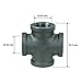 3/4 Inch Black Malleable Iron Cross Fitting, 3/4