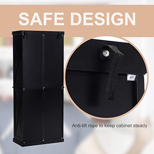 image for HOMCOM 6ft Wood Farmhouse Colonial Kitchen Pantry Cabinet, with Adjust