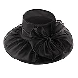 ICSTH Womens Organza Kentucky Derby Church Party Floral Wide Brim Summer Hat