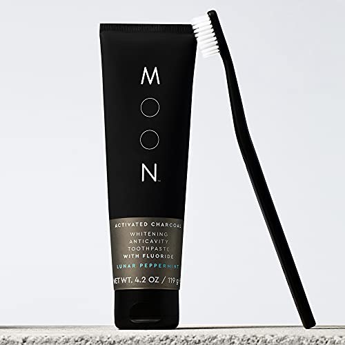 MOON Charcoal Whitening Stain Removal Toothpaste, Fluoride, Cavity
