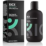 kick mens shampoo tea tree oil and peppermint shampoo itchy scalp treatment sulfate free mens shampoo for thinning hair powerful anti dandruff shampoo for men women 8 5 ounces