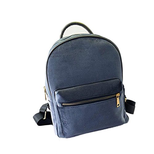 Gillberry Women Gold Velvet Small Rucksack Backpack School Book Shoulder Bag (Gray)